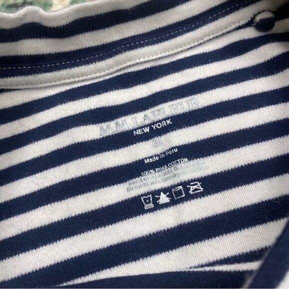 M.M. LaFleur The Alina T-Shirt Striped Pima Cotton Sleeveless XS Blue White Tank - Picture 4 of 6